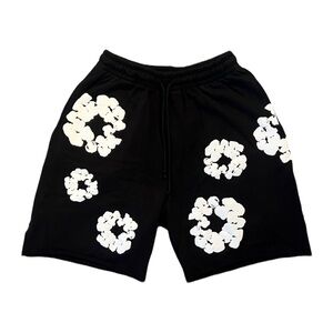 Denim Tears The Cotton Wreath Shorts Black(Size S)